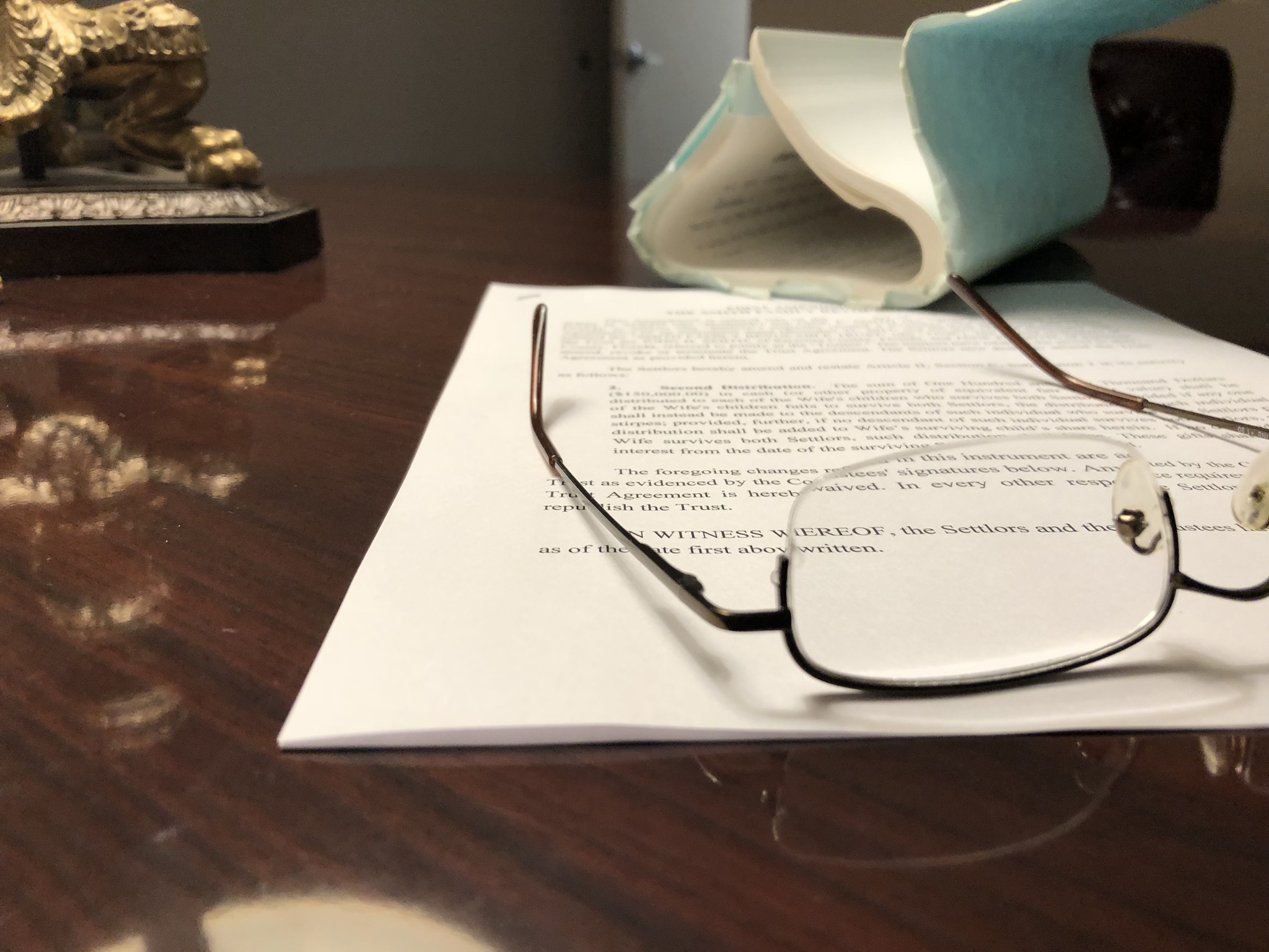 New and old legal documents on a desk