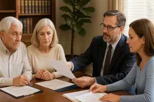 Family reviewing estate planning documents with an attorney in Florida